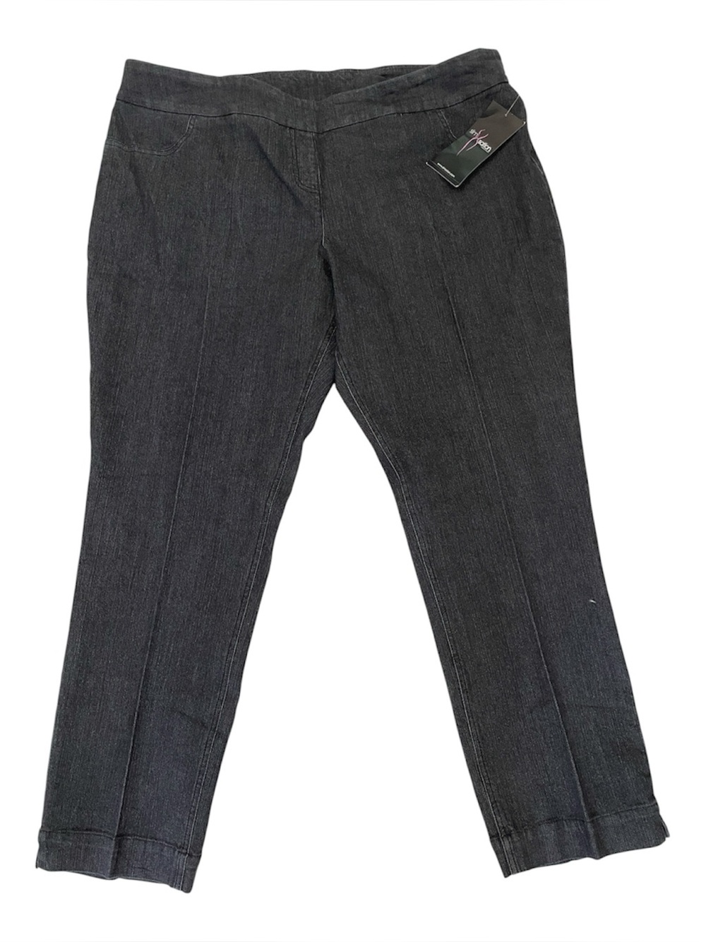 Slim-Sation Pull-On‎ Black Denim Narrow Leg Pants Sz 22W